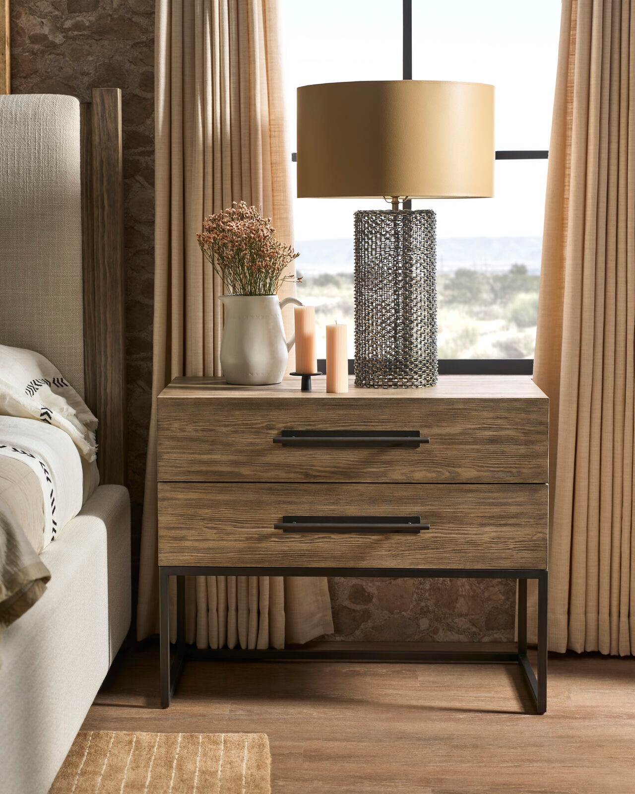 Dwell Two Drawer Nightstand