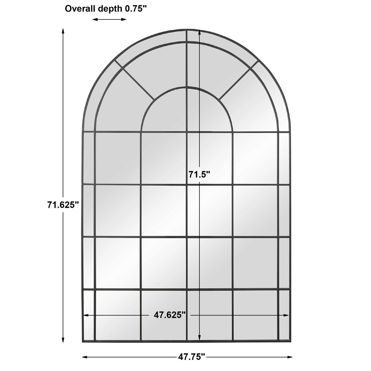 Grantola Black Arch Mirror