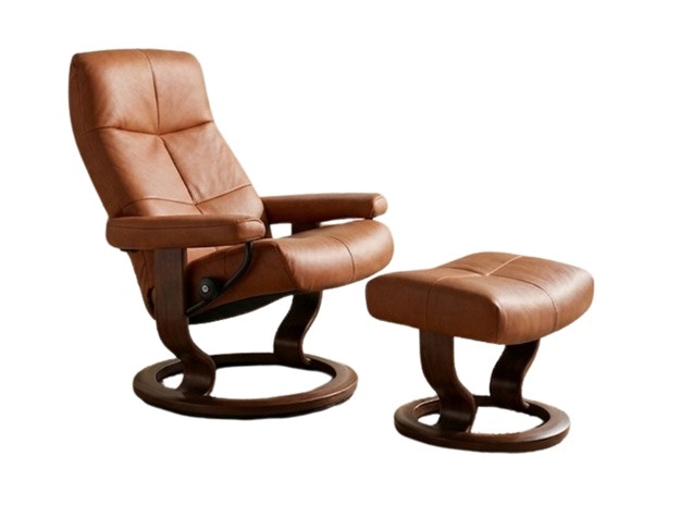 David Large Classic Base Recliner and Ottoman